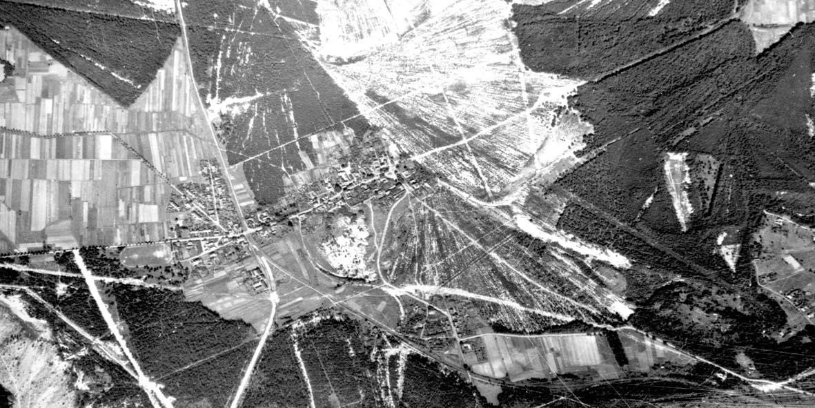 Luftbildaufnahme von Sauo 1958